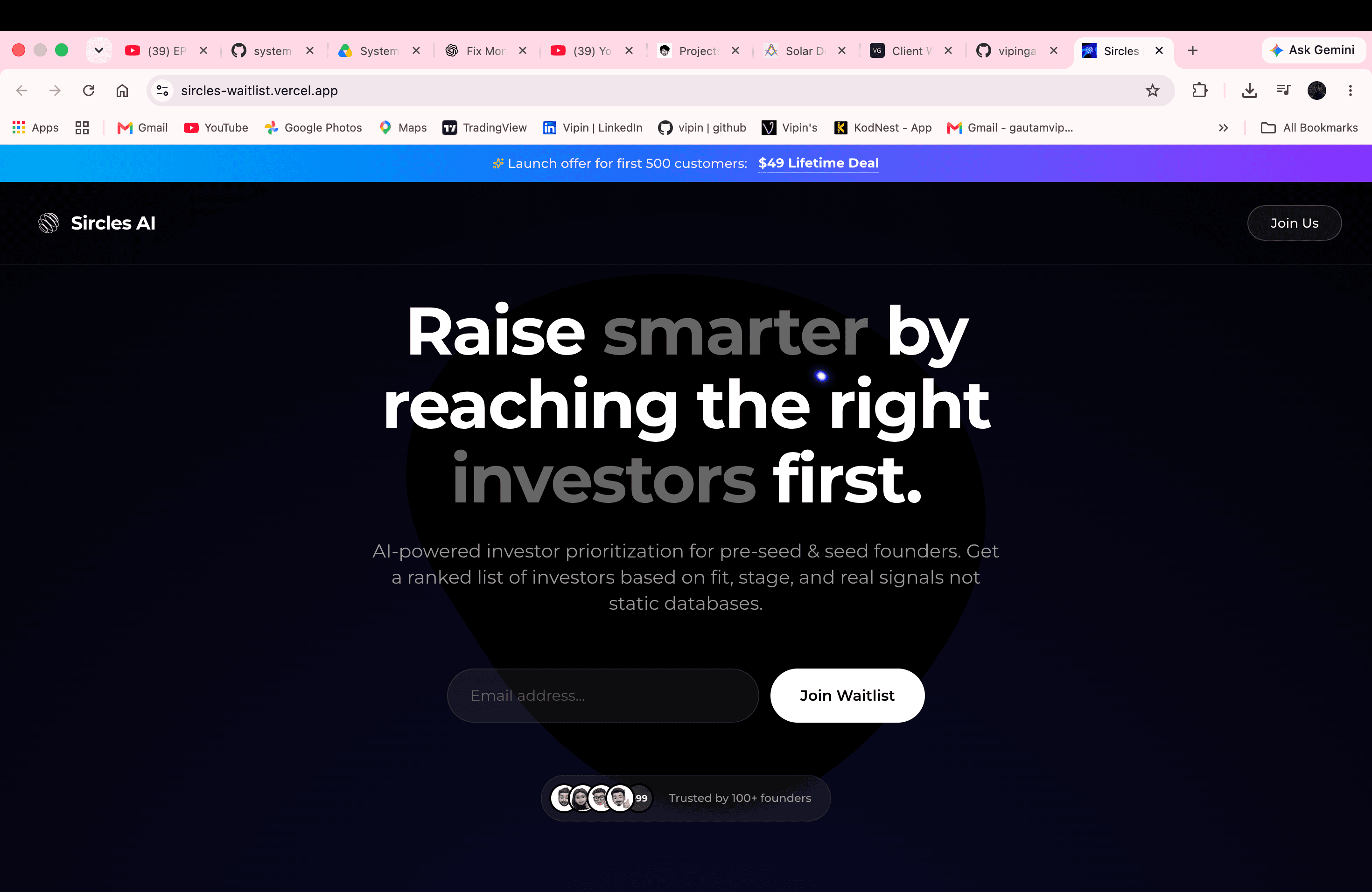 Sircles AI website preview