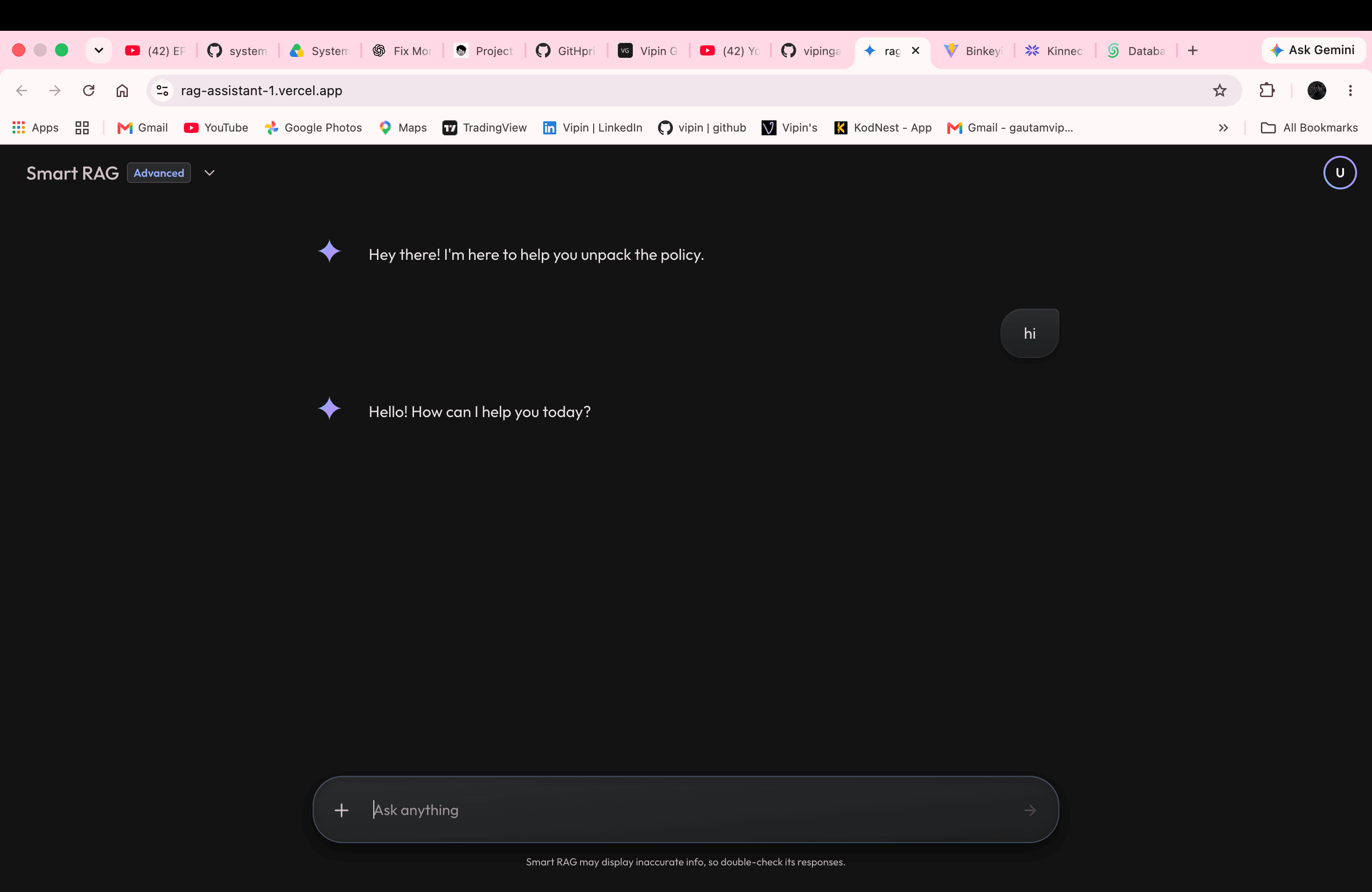 RAG Assistant preview